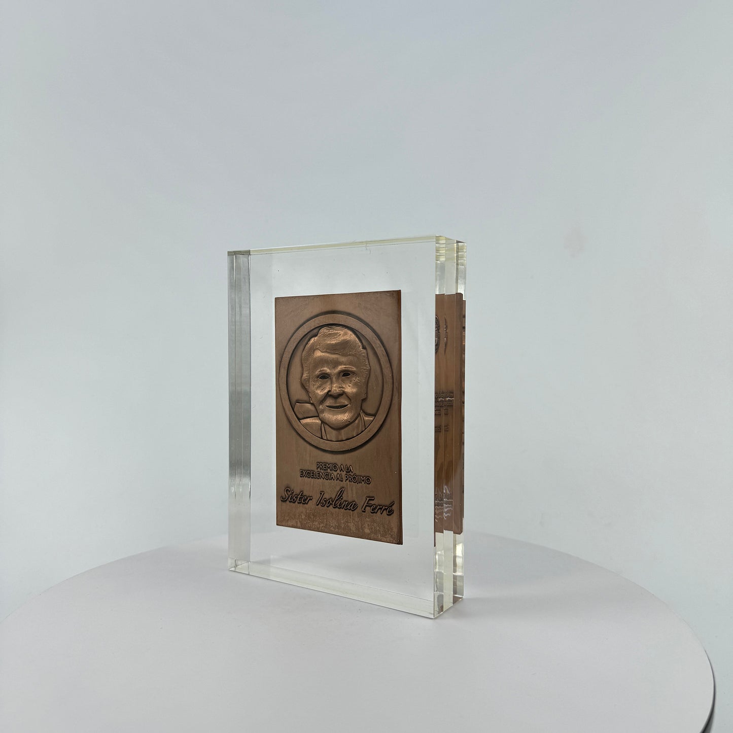 Double Side Copper Relief Head Portrait of A Commemorative Person