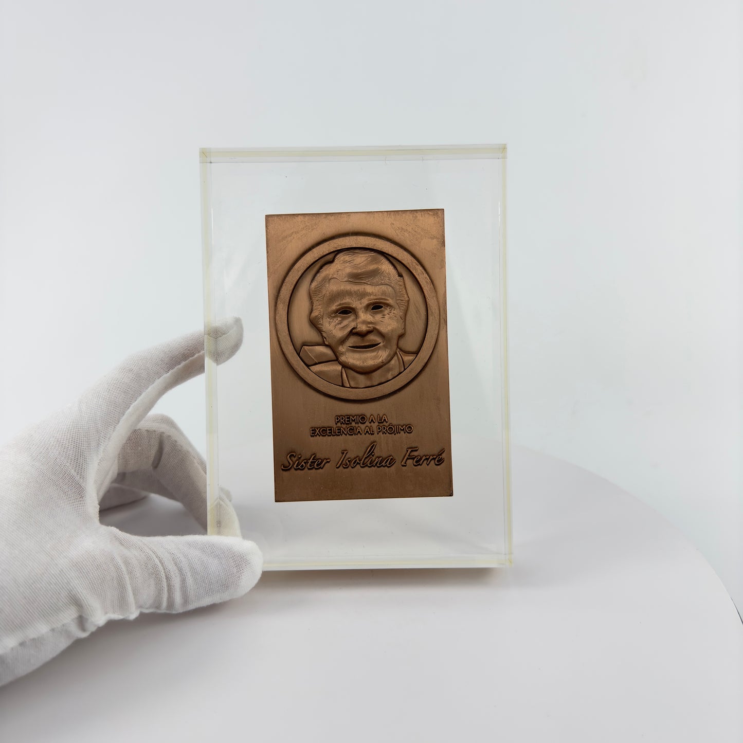 Double Side Copper Relief Head Portrait of A Commemorative Person
