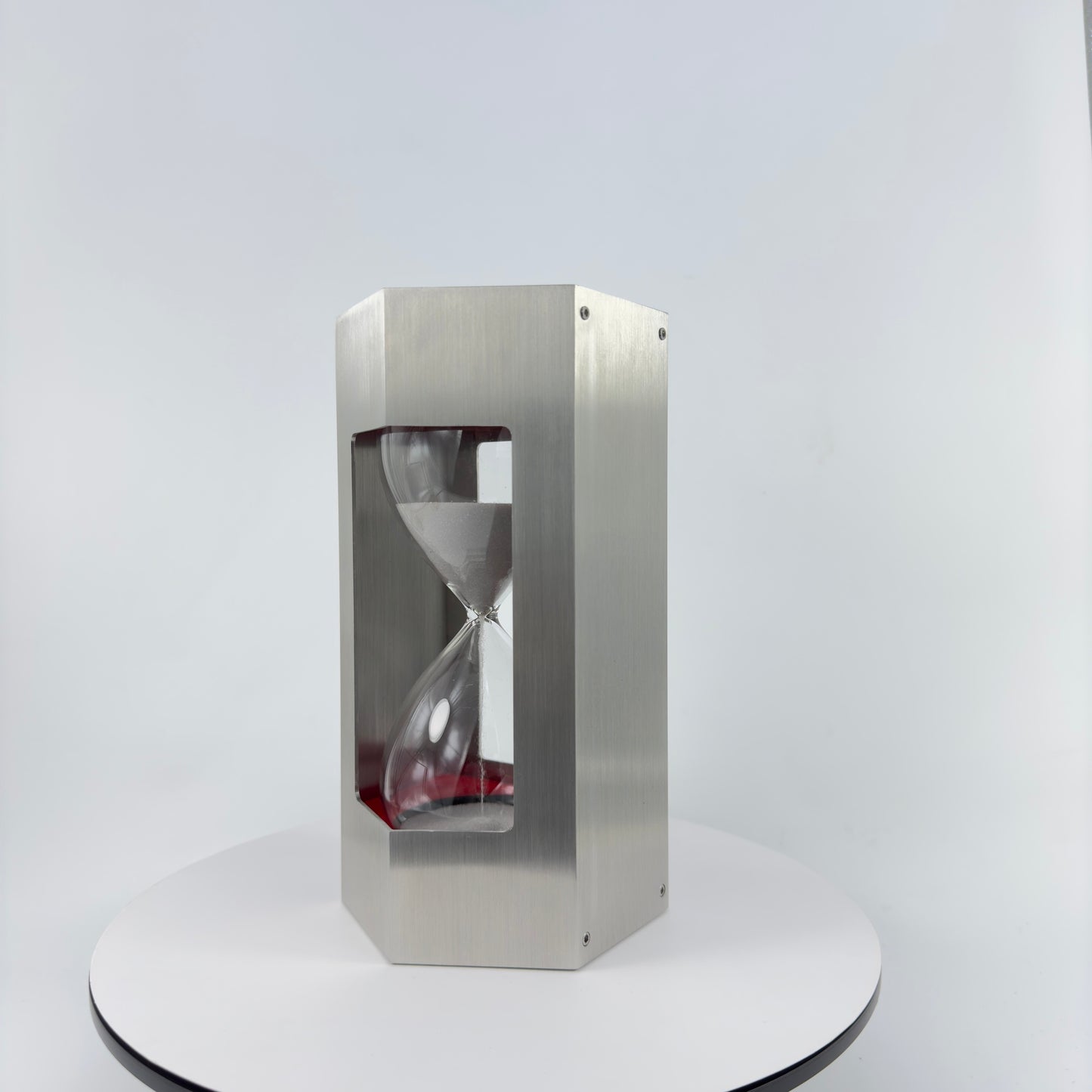 BIG SIZE SAND TIMER, PAPER WEIGHT. 5 MIN. BIG GLASS SAND TIMER.