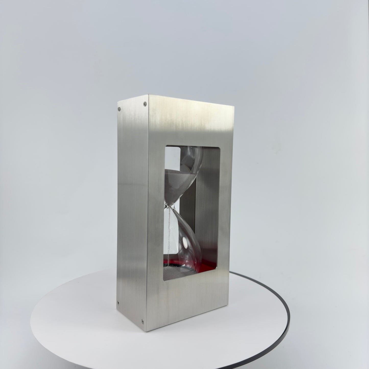 BIG SIZE SAND TIMER, PAPER WEIGHT. 5 MIN. BIG GLASS SAND TIMER.