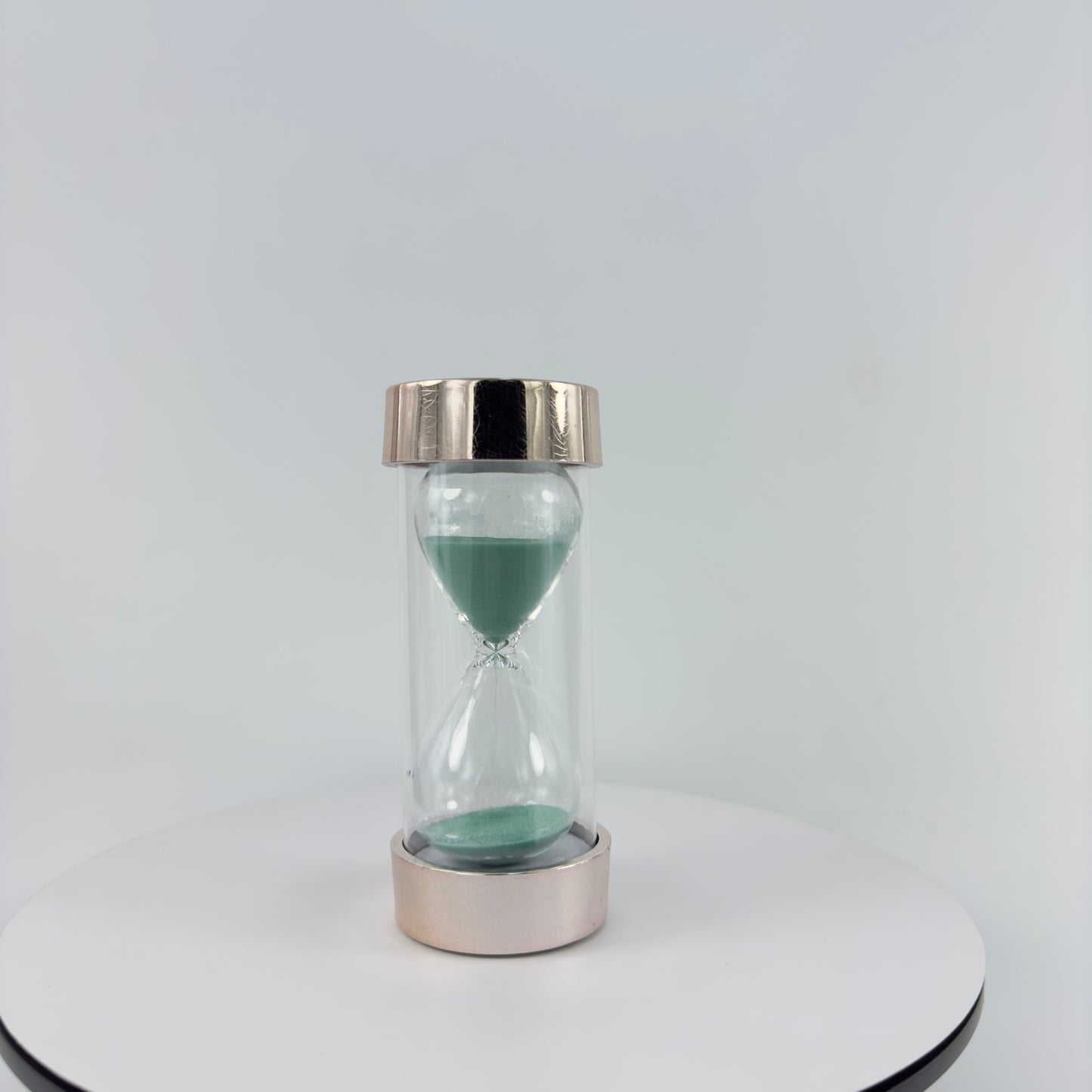 SAND TIMER, PAPER WEIGHT. 20 MIN.SAND TIMER, 5.25” HIGH SAND TIMER