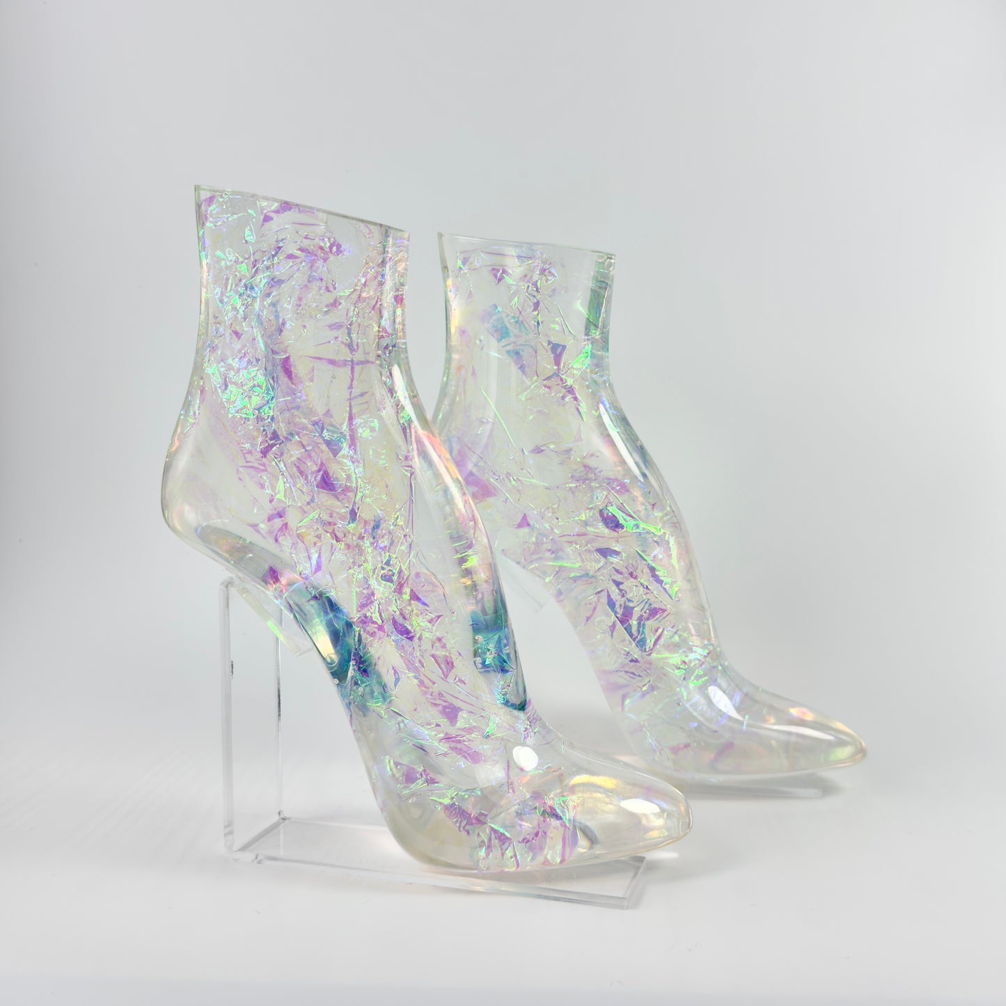 TRANSPARENT RESIN LADIES SHOE HI-HEEL FOOT MODEL