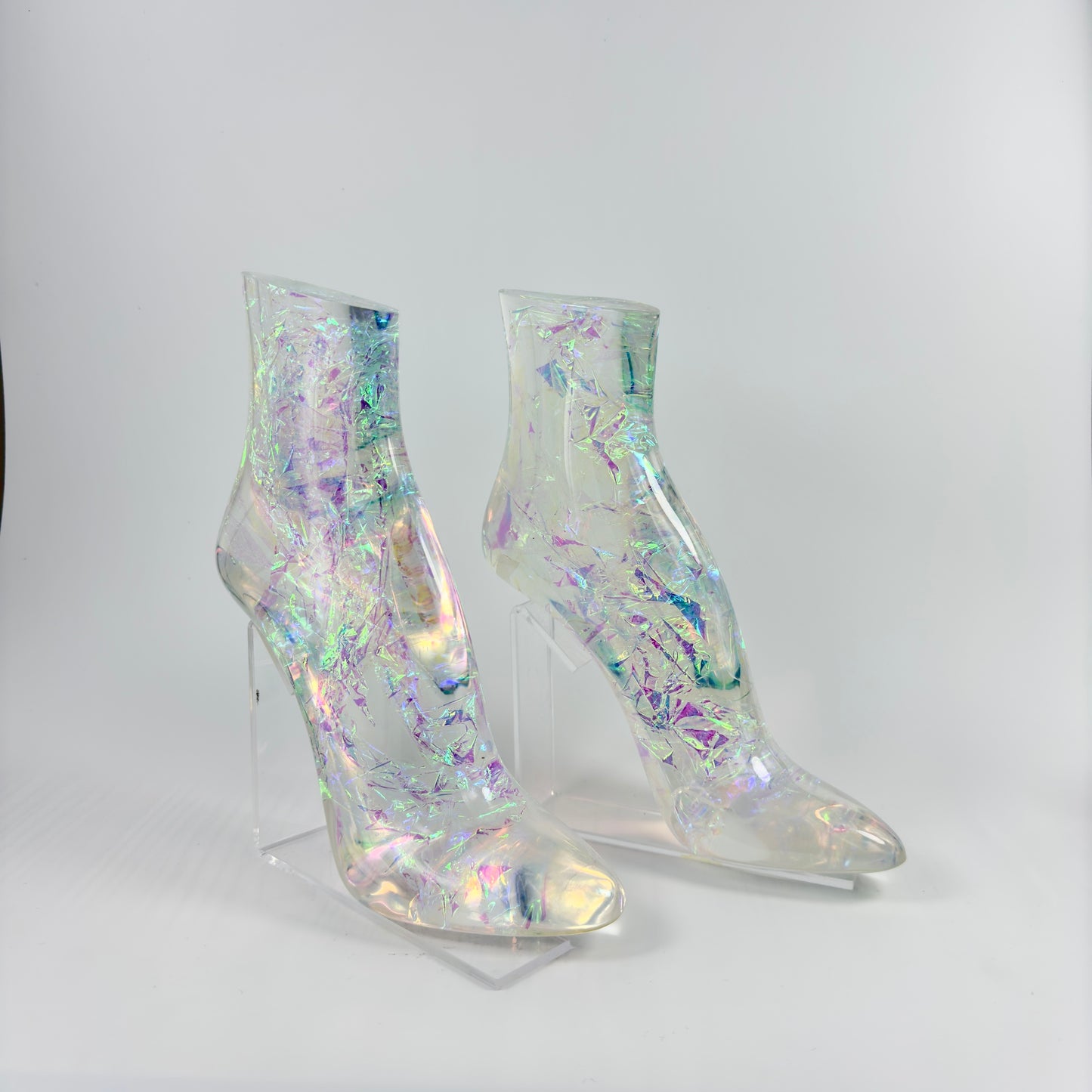 TRANSPARENT RESIN LADIES SHOE HI-HEEL FOOT MODEL