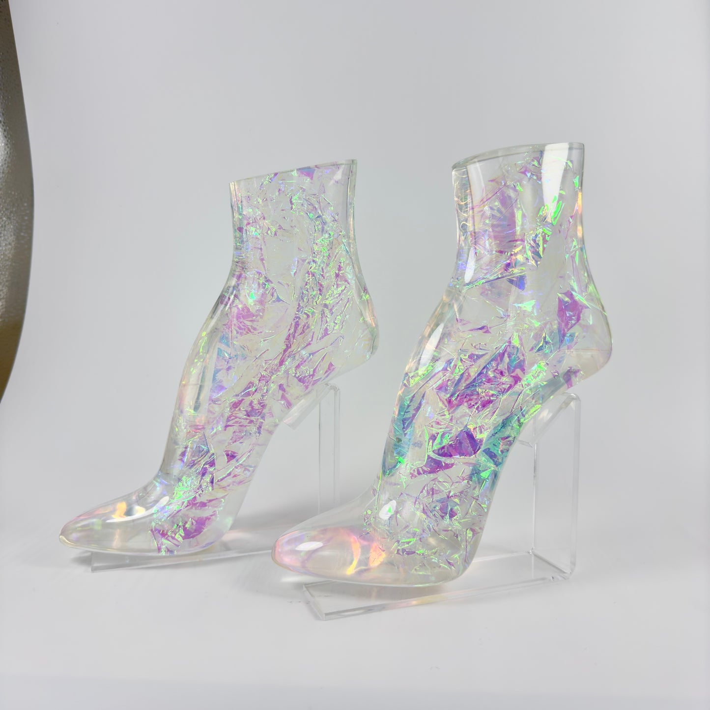 TRANSPARENT RESIN LADIES SHOE HI-HEEL FOOT MODEL