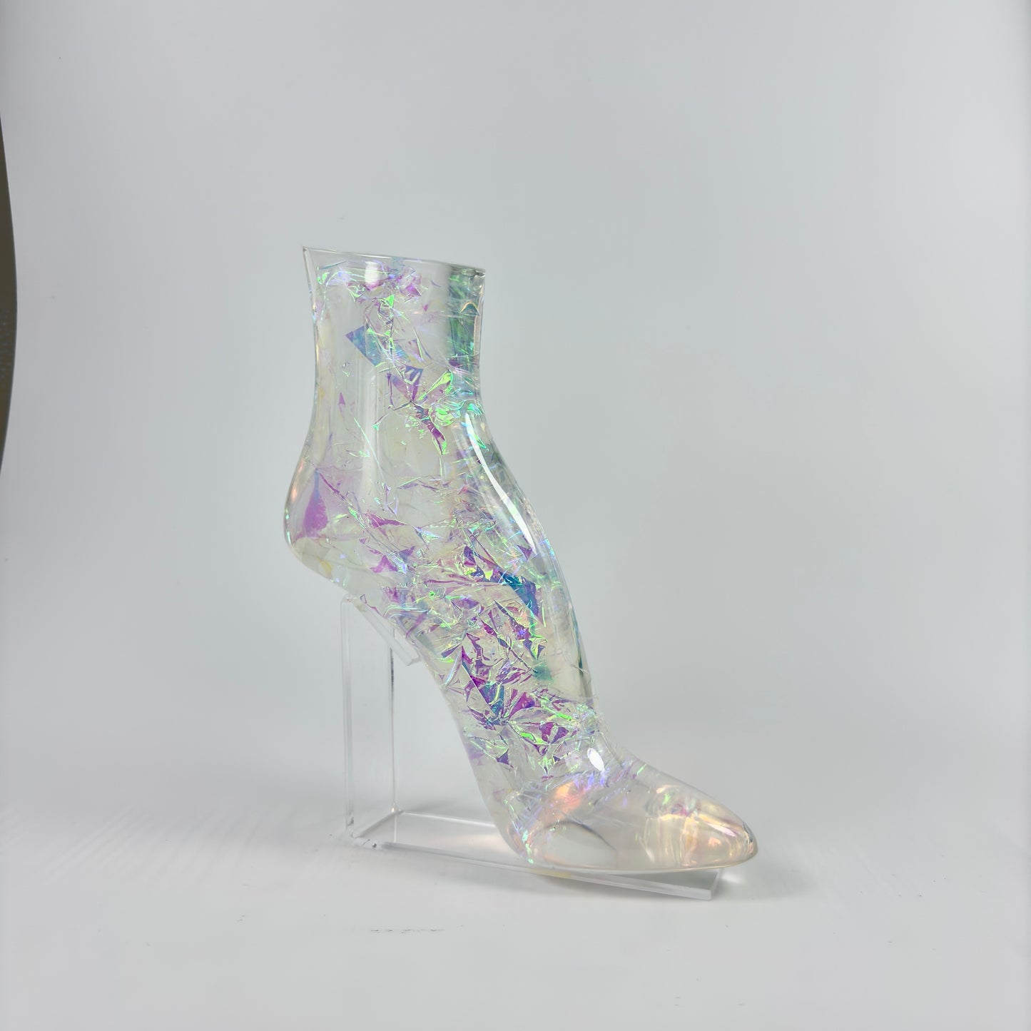 TRANSPARENT RESIN LADIES SHOE HI-HEEL FOOT MODEL