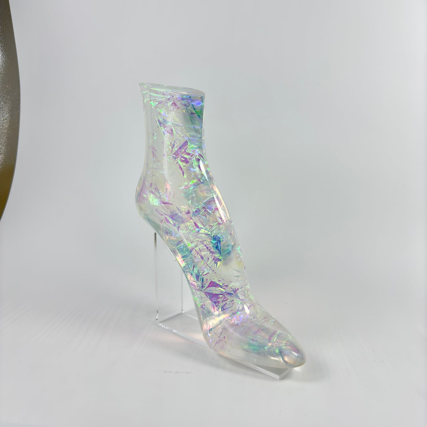 TRANSPARENT RESIN LADIES SHOE HI-HEEL FOOT MODEL