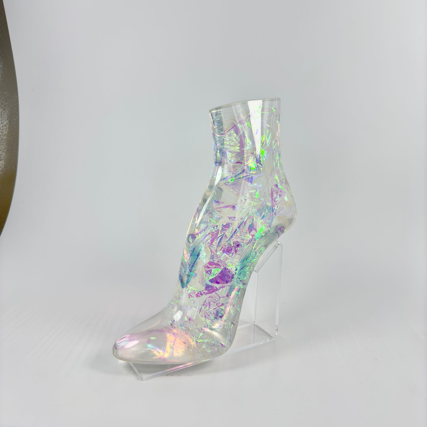 TRANSPARENT RESIN LADIES SHOE HI-HEEL FOOT MODEL