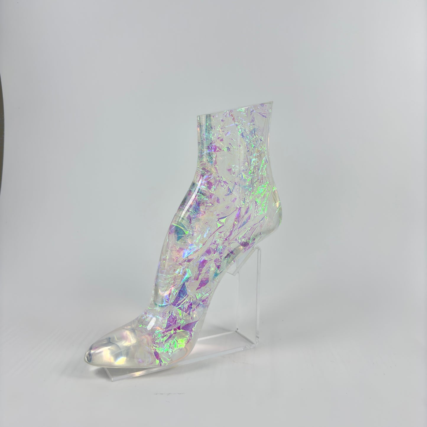 TRANSPARENT RESIN LADIES SHOE HI-HEEL FOOT MODEL