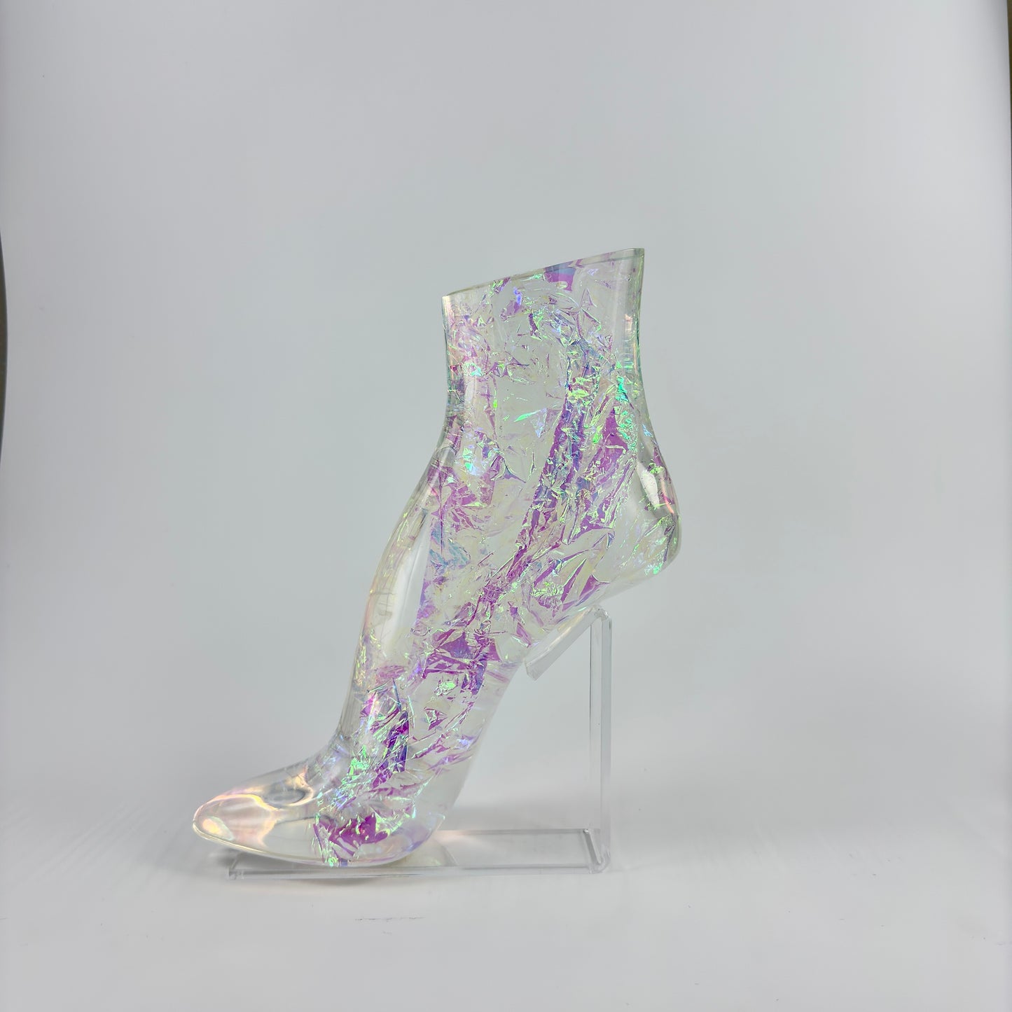 TRANSPARENT RESIN LADIES SHOE HI-HEEL FOOT MODEL