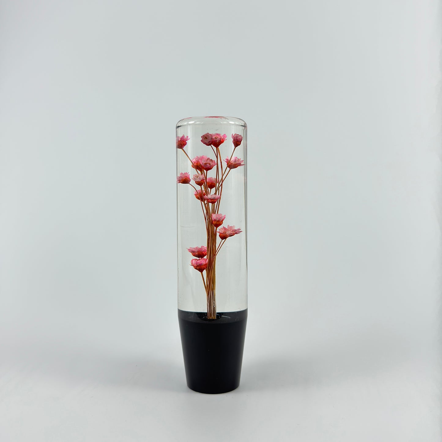 TRANSPARENT SHIFT KNOT IMPLANTED WITH REAL FLOWER SHIFT LEVER KNOB CAR GEAR STICK HEAD UNIQUE SHIFT KNOT FITS MOST AUTOMATIC MANUAL VEHICLES