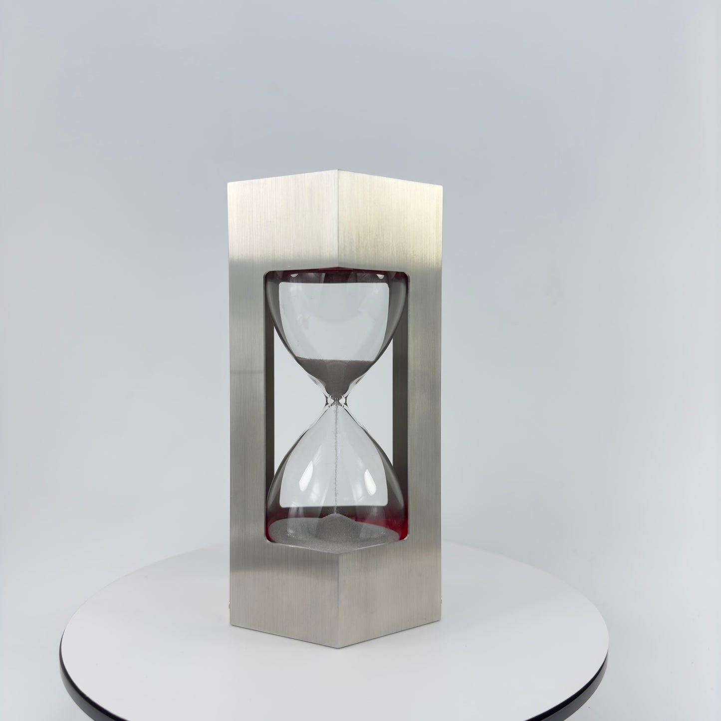 BIG SIZE SAND TIMER,  PAPER WEIGHT.  5 MIN. BIG GLASS SAND TIMER.