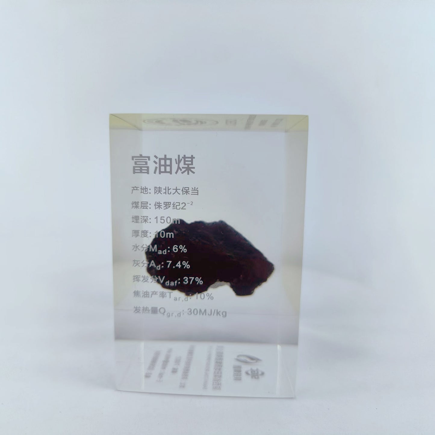 Transparent Resin Encapsulated Oil Coal